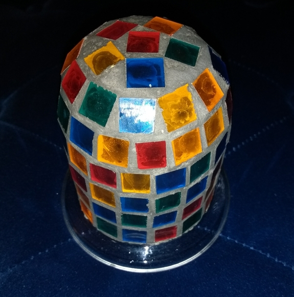 Vintage Multi-Color Mosaic Candle Holder - Picture 11 of 14